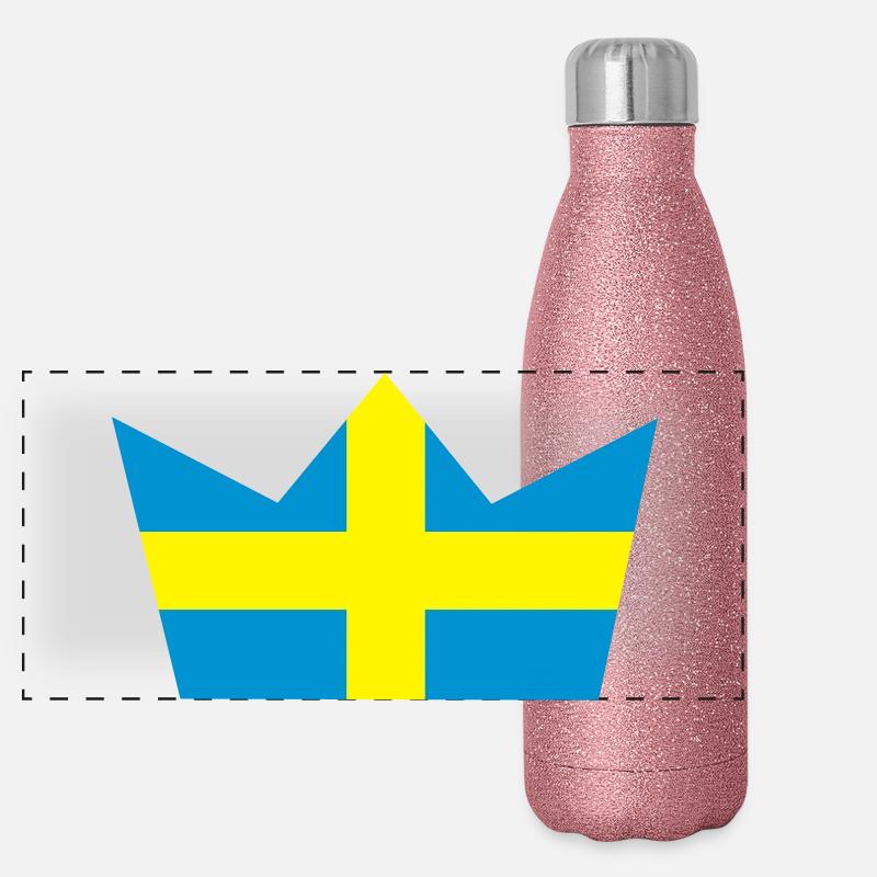 Schwedische Krone Panorama Glitzer Isolierflasche 500 ml