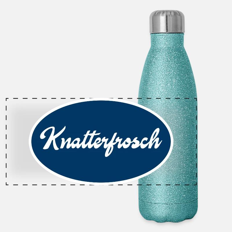 Knatterfrosch Statement Logo Panorama Glitzer Isolierflasche 500 ml