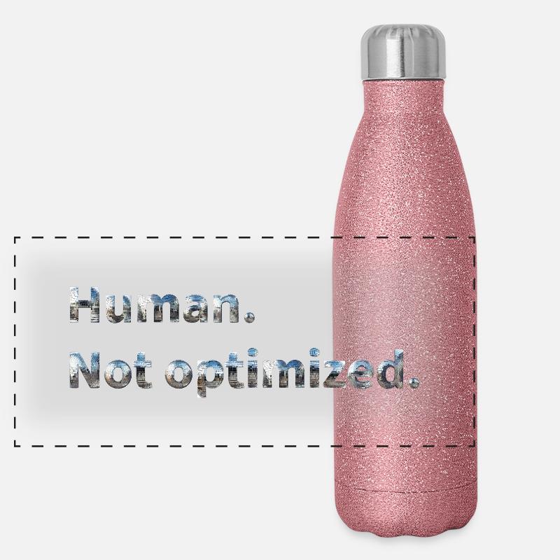 Humain. Pas optimisé. Gourde isotherme panoramique pailletée 500 ml