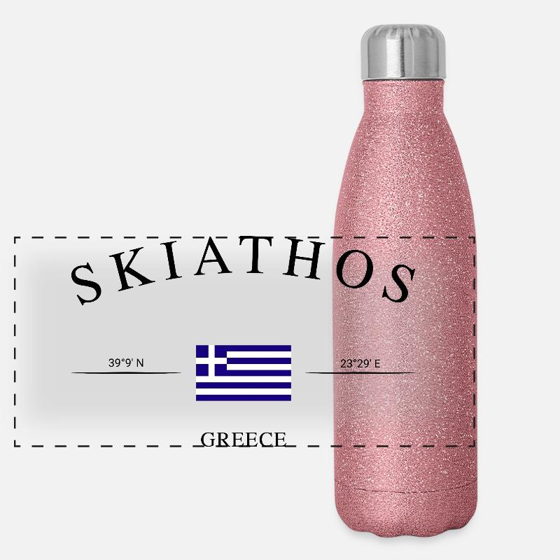 Skiathos, Grèce – Souvenirs et cadeaux de vacances Gourde isotherme panoramique pailletée 500 ml