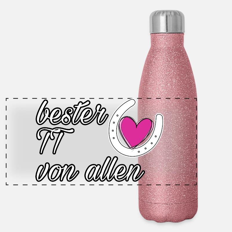 bester Turniertrottel Panorama Glitzer Isolierflasche 500 ml