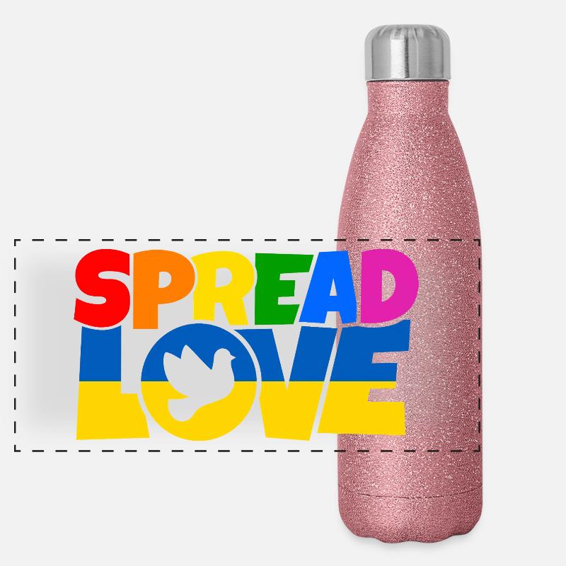 Conception de chemise Spread Love Gourde isotherme panoramique pailletée 500 ml