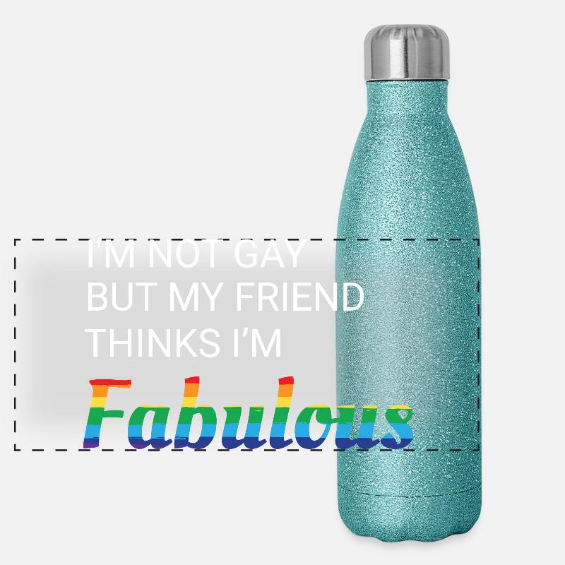 Freundschaft Stolz Regenbogen Design Panorama Glitzer Isolierflasche 500 ml