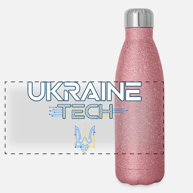 Ukraine Tech Crest Circuit Panoramic Glitter Thermal Bottle 500 ml