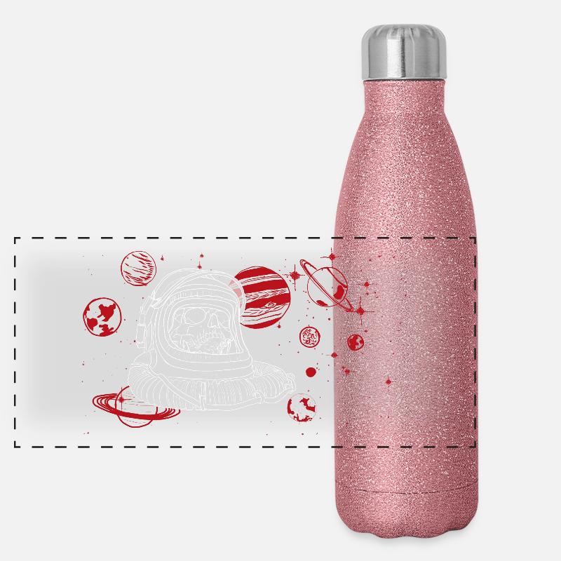 cri silencieux dans l'espace, blanc Gourde isotherme panoramique pailletée 500 ml
