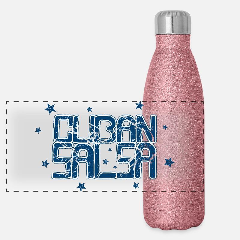 Salsa cubaine Rueda Timba Danse Gourde isotherme panoramique pailletée 500 ml