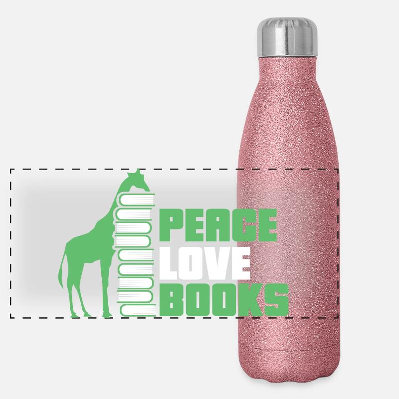 Lesen Bücher Buch Giraffe Panorama Glitzer Isolierflasche 500 ml