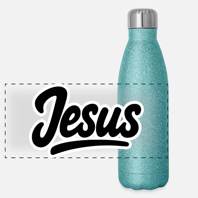 Jesus  Panorama Glitzer Isolierflasche 500 ml