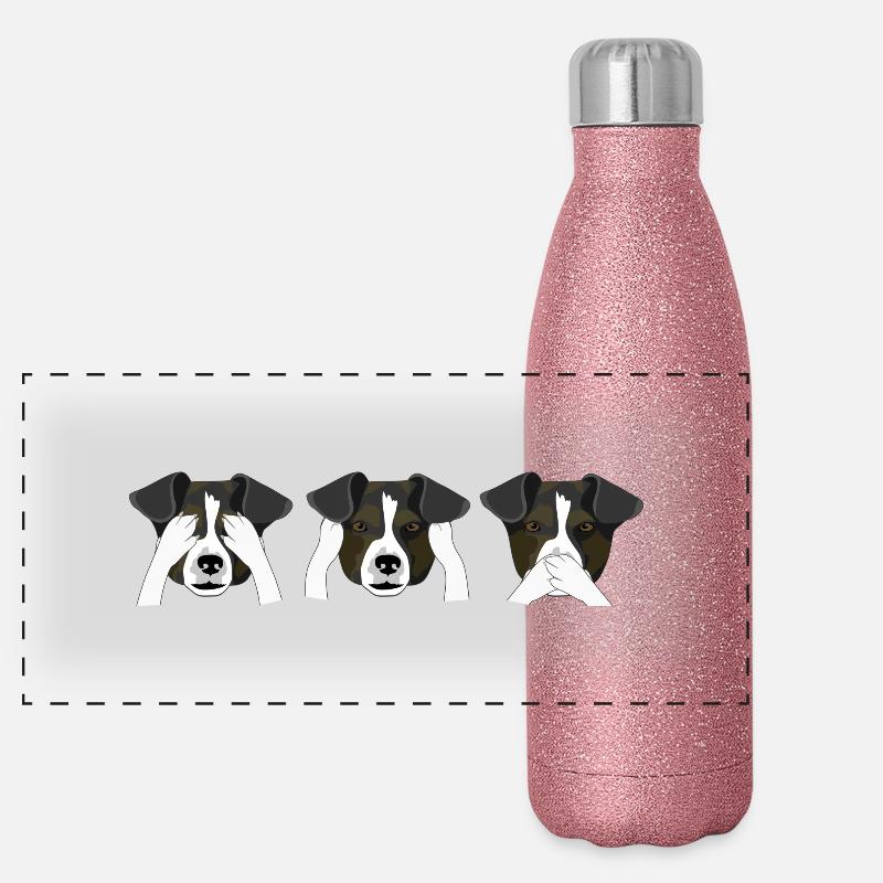 chiens drôles Gourde isotherme panoramique pailletée 500 ml