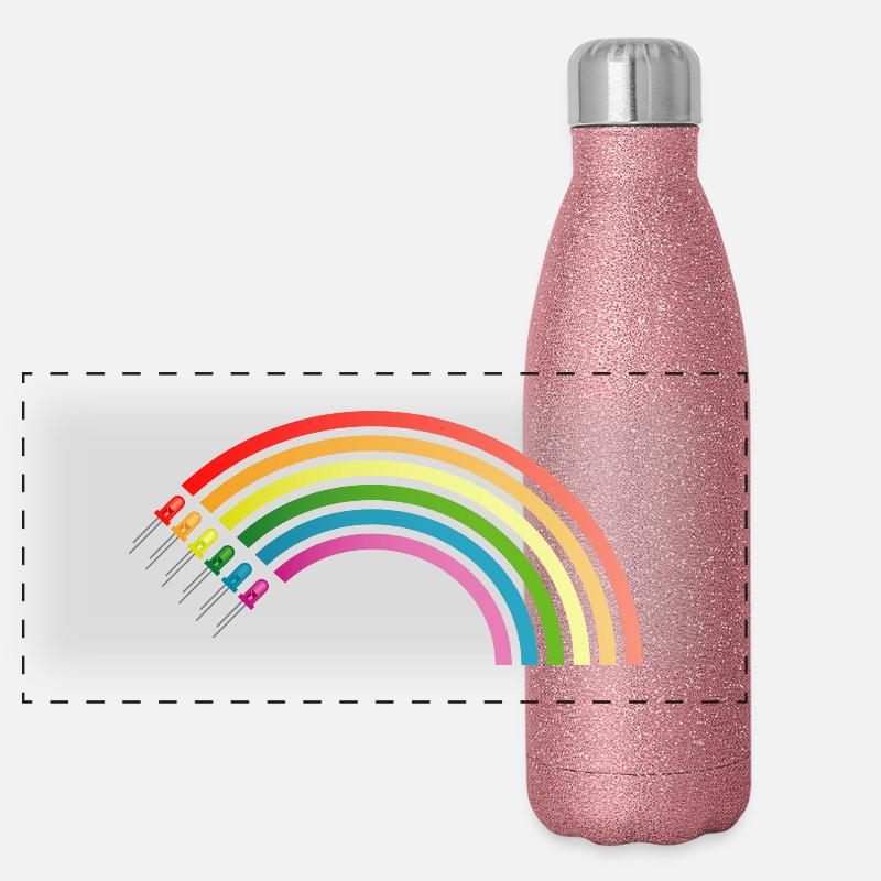 Arc-en-ciel Gourde isotherme panoramique pailletée 500 ml
