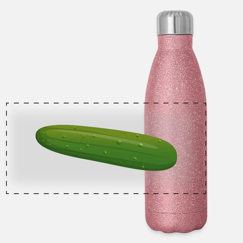 cucumber cucumbers veggie vegetable Panoramic Glitter Thermal Bottle 500 ml