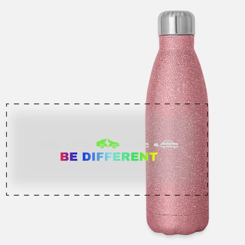 Be different - Panorama Glitzer Isolierflasche 500 ml - Pink Glitzer