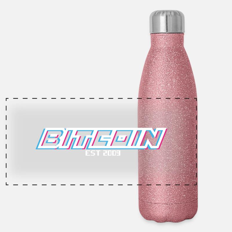 Bitcoin est 2009 - Variant Panorama Glitzer Isolierflasche 500 ml