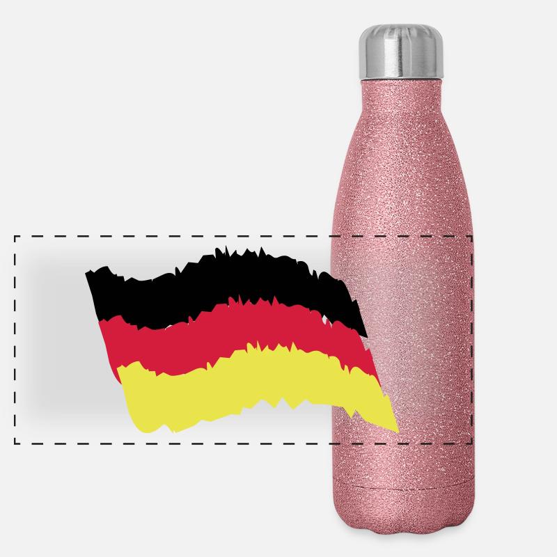 Germany Flag Panoramic Glitter Thermal Bottle 500 ml