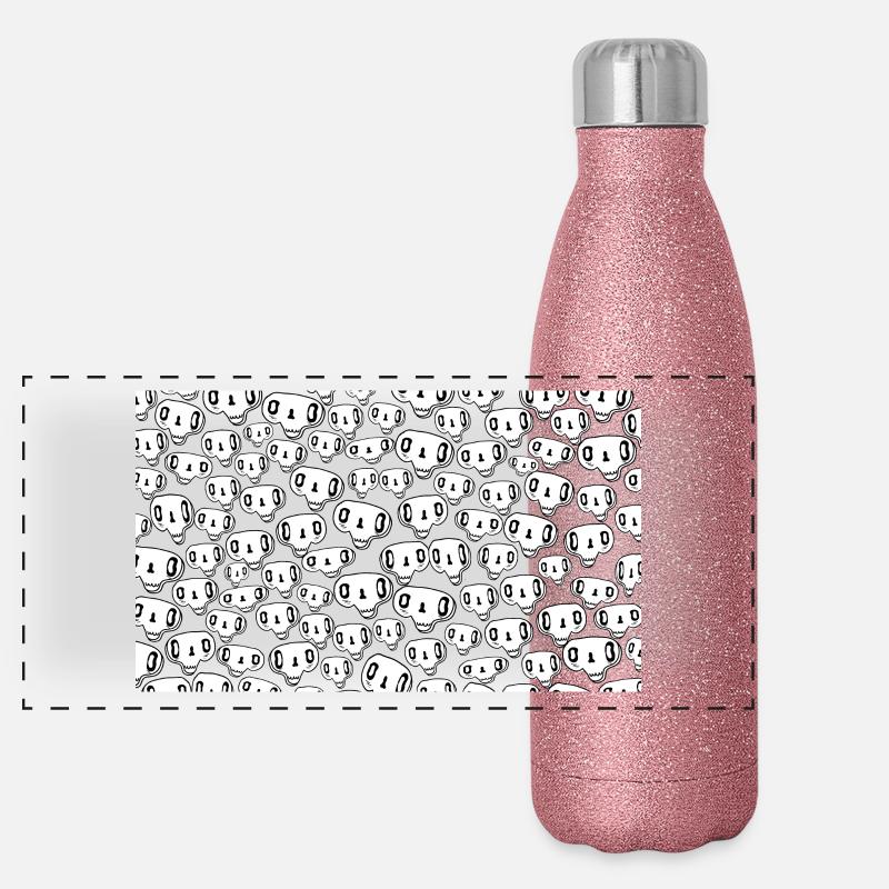 Schädel Panorama Glitzer Isolierflasche 500 ml