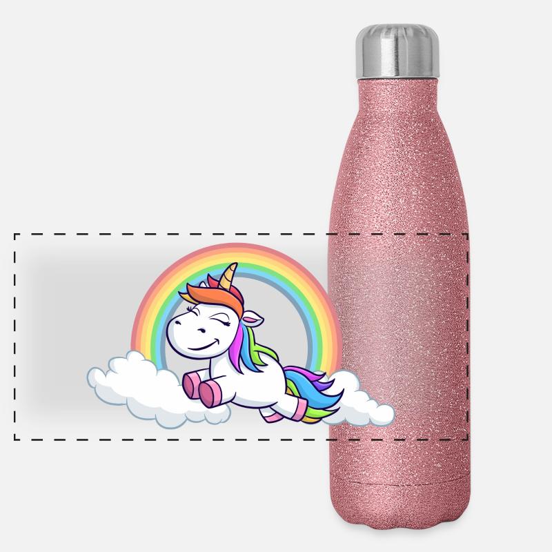 licorne Gourde isotherme panoramique pailletée 500 ml