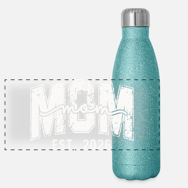 Mama Est. 2026 Design Panoramic Glitter Thermal Bottle 500 ml