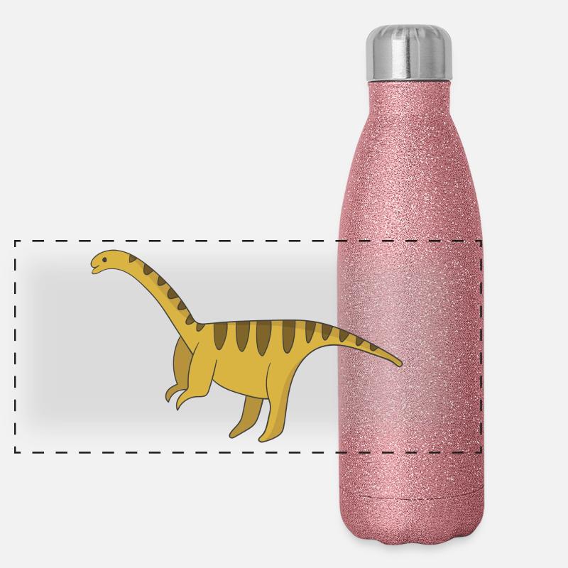 Dinosaurier Geschenk Urzeit Fossil Kawaii Comic Panorama Glitzer Isolierflasche 500 ml