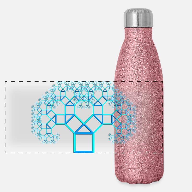 pythagoras tree Panorama Glitzer Isolierflasche 500 ml