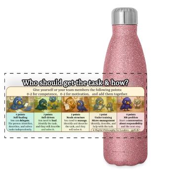 Who should get the task & how? - Panoramic Glitter Thermal Bottle 500 ml - pink glitter - Front
