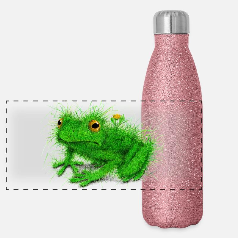 Gras Frosch Panorama Glitzer Isolierflasche 500 ml