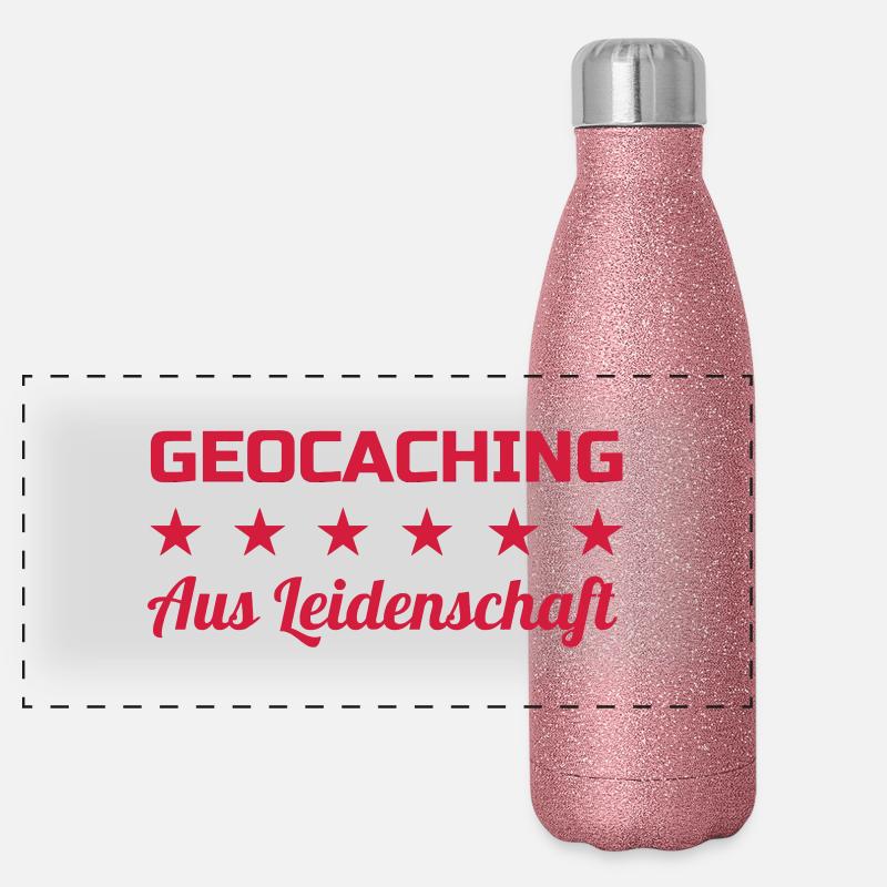 Geocaching / Geocacher / Compass / GPS Panoramic Glitter Thermal Bottle 500 ml