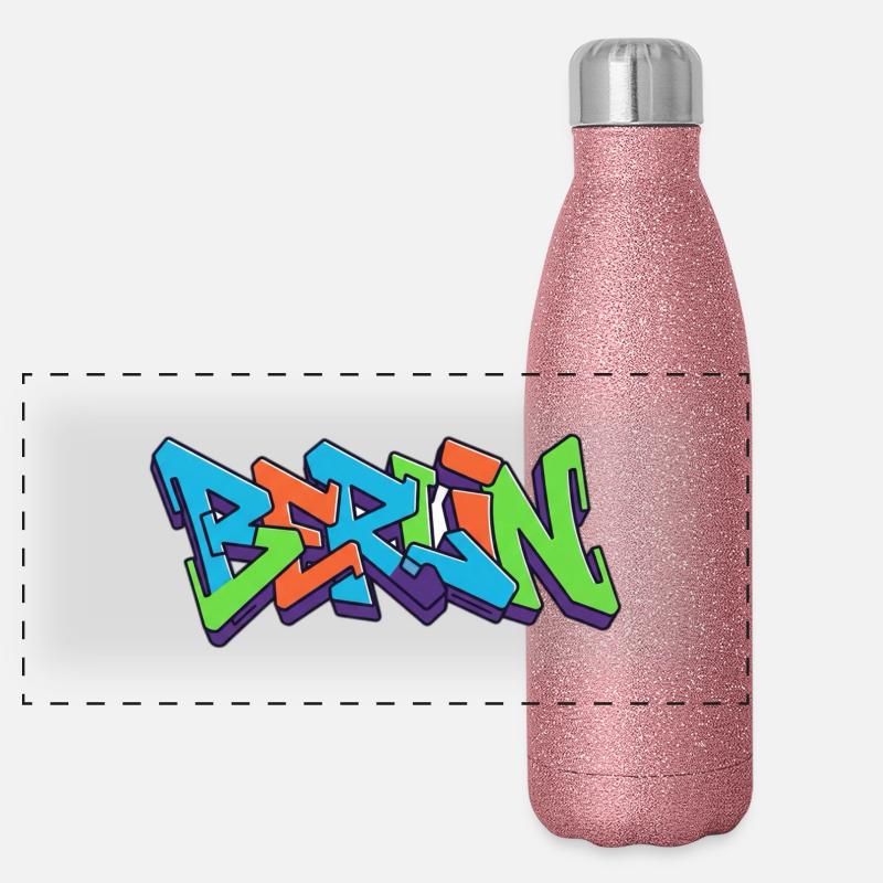 Explosion des graffitis dans les rues de Berlin Gourde isotherme panoramique pailletée 500 ml