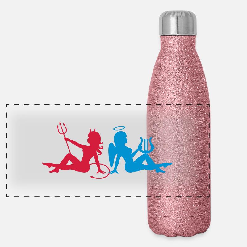 angel devil Panoramic Glitter Thermal Bottle 500 ml