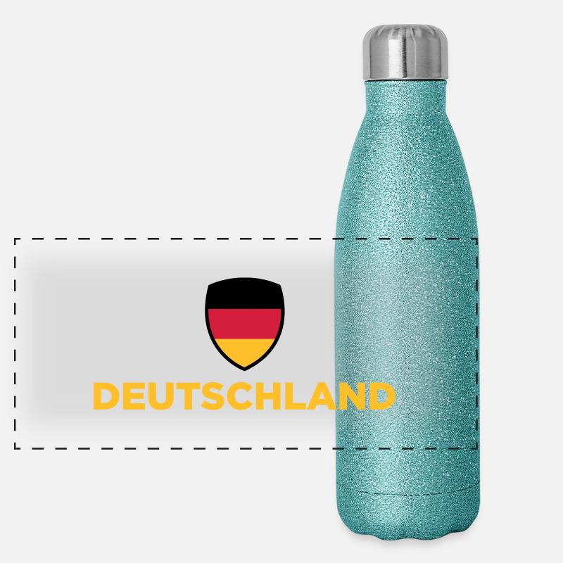 Drapeau national de l’Allemagne Gourde isotherme panoramique pailletée 500 ml