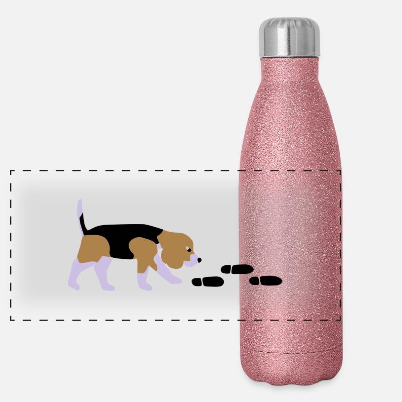 Beagle Mantrailer Panorama Glitzer Isolierflasche 500 ml