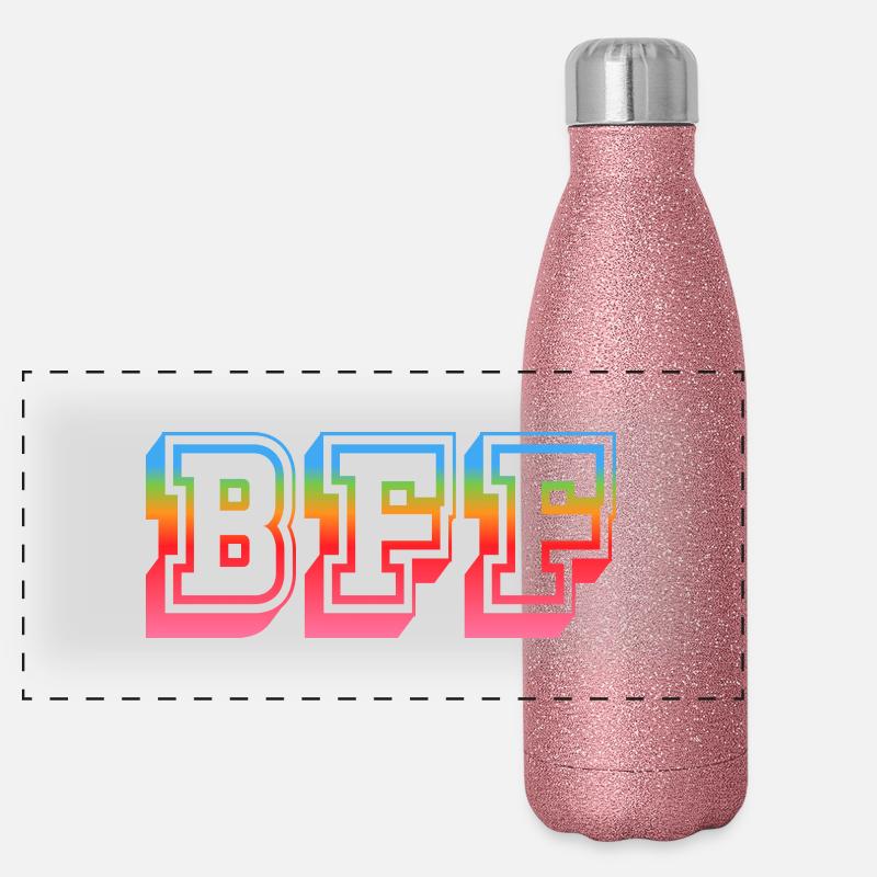 BFF Tshirt rainbowstar Panorama Glitzer Isolierflasche 500 ml