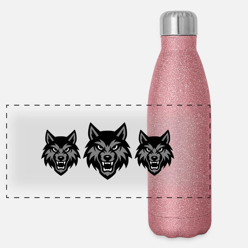 Wolf Head Group Pack Panoramic Glitter Thermal Bottle 500 ml