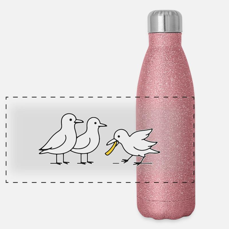 Les mouettes arrivent Gourde isotherme panoramique pailletée 500 ml