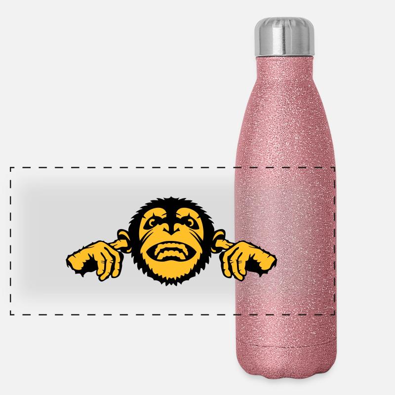 singe monkey chimpanze oreille doigt Gourde isotherme panoramique pailletée 500 ml