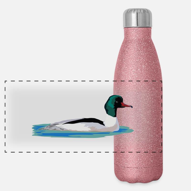 Gänsesäger Panorama Glitzer Isolierflasche 500 ml