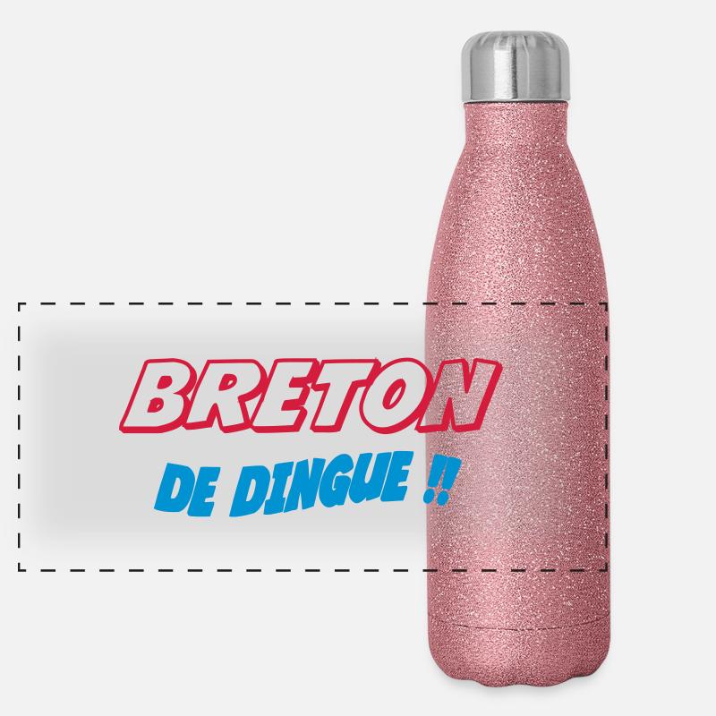 Breton de dingue !!! Gourde isotherme panoramique pailletée 500 ml