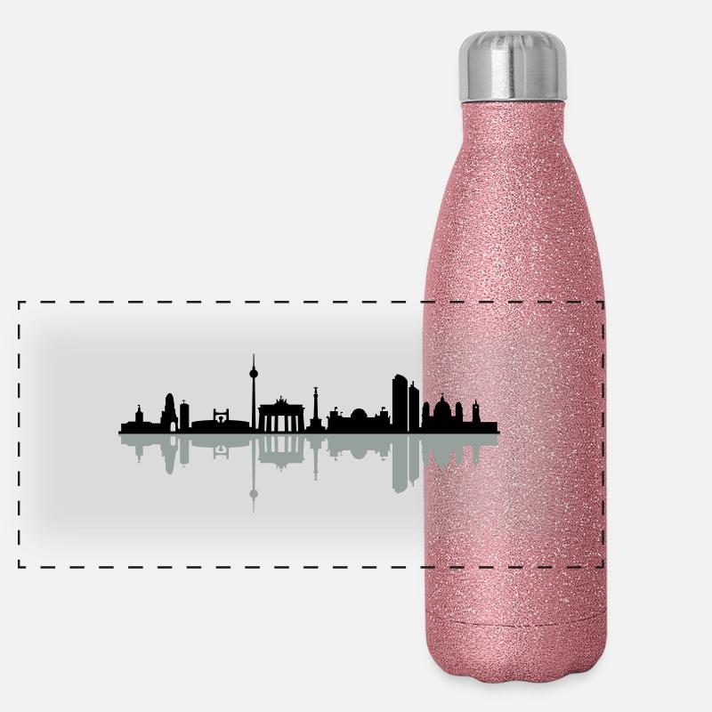Skyline Berlin Panorama Glitzer Isolierflasche 500 ml