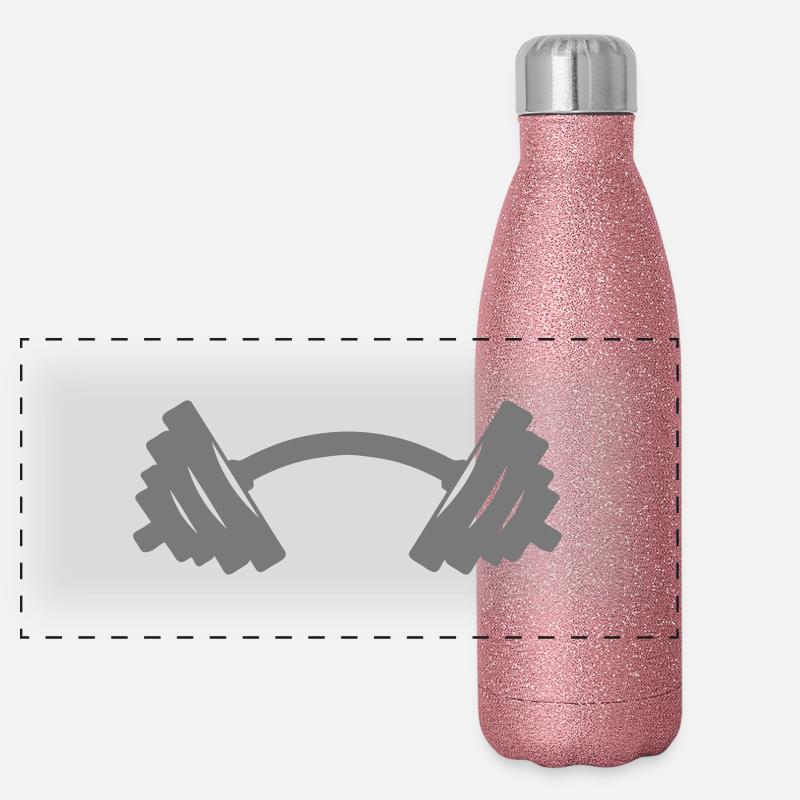 hantel gebogen krumm 8 Panorama Glitzer Isolierflasche 500 ml