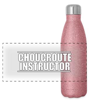Choucroute instructor - Gourde isotherme panoramique pailletée 500 ml - paillettes roses - Devant