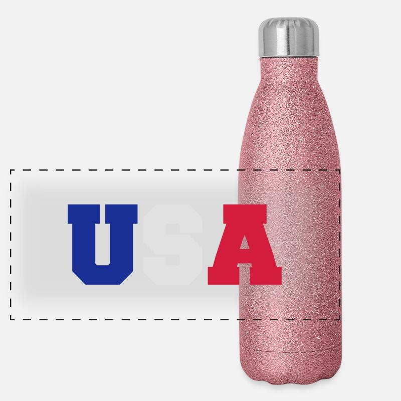 USA Panorama Glitzer Isolierflasche 500 ml