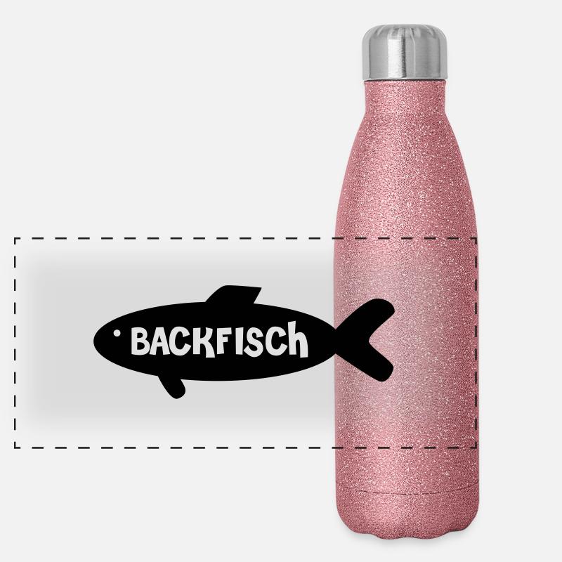 Backfisch Panorama Glitzer Isolierflasche 500 ml