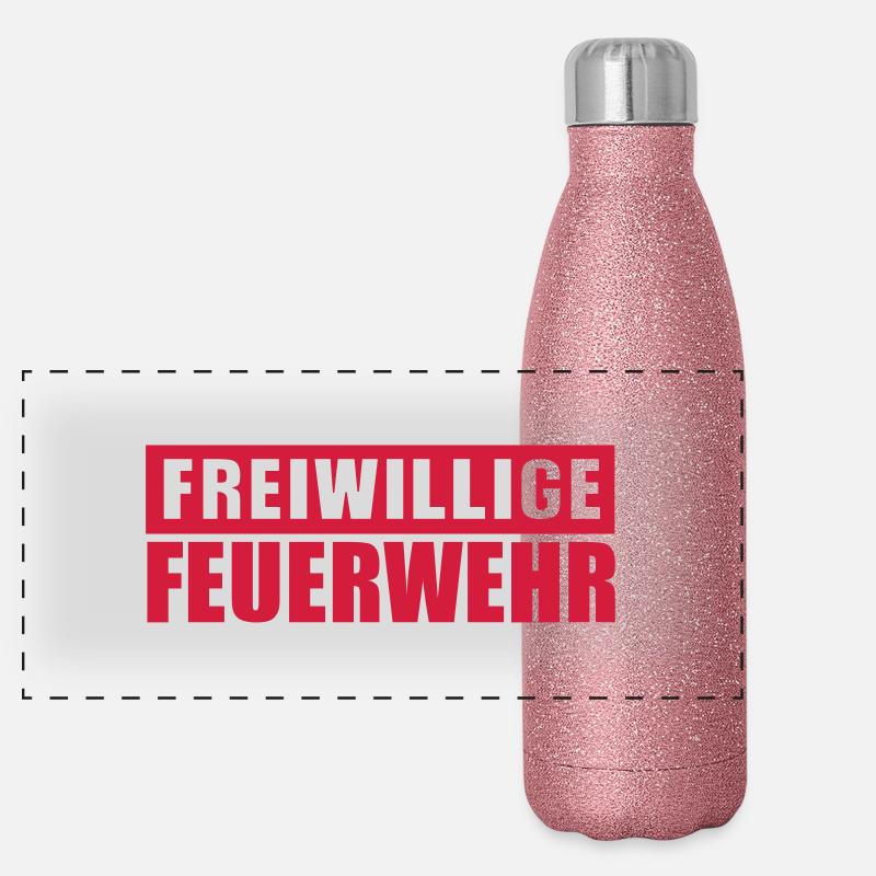 Freiwillige Feuerwehr Panorama Glitzer Isolierflasche 500 ml