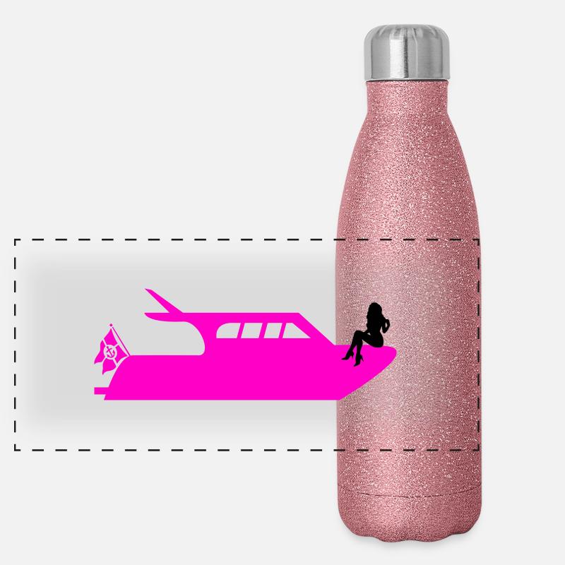 Boot Panorama Glitzer Isolierflasche 500 ml