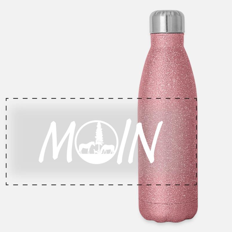 Moin PferdHund - Panorama Glitzer Isolierflasche 500 ml - Pink Glitzer