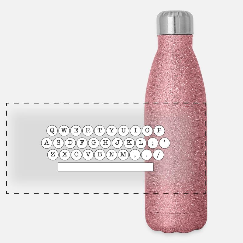 typewriter Panoramic Glitter Thermal Bottle 500 ml