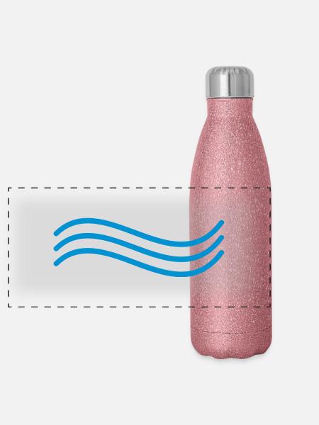 Welle - Panorama Glitzer Isolierflasche 500 ml - Pink Glitzer