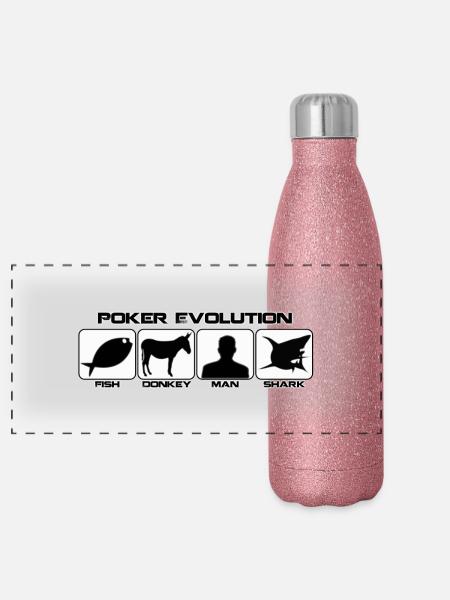 Poker-Entwicklung - Panorama Glitzer Isolierflasche 500 ml - Pink Glitzer