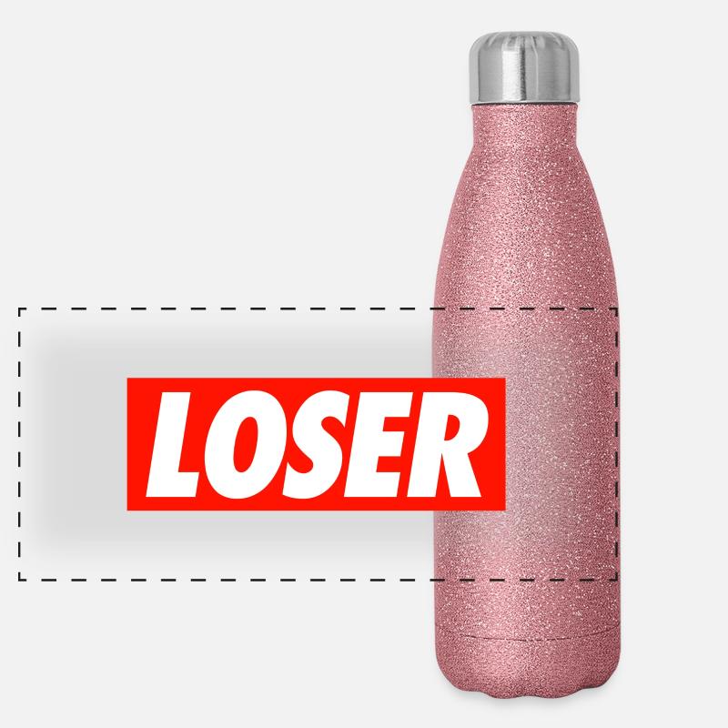 Loser - Panoramic Glitter Thermal Bottle 500 ml - pink glitter
