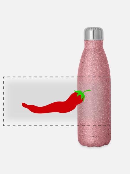 peperoni - Panorama Glitzer Isolierflasche 500 ml - Pink Glitzer