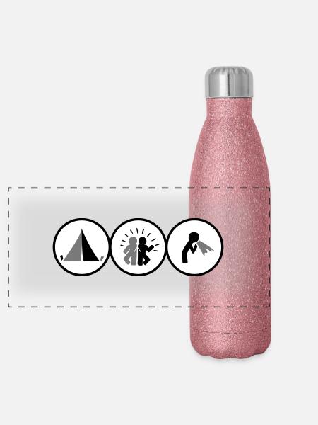 Festival - Panoramic Glitter Thermal Bottle 500 ml - pink glitter - Front
